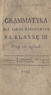 Grammatyka dla szkół narodowych na klassę III