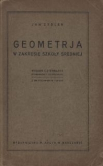 Geometrja w zakresie szkoły średniej