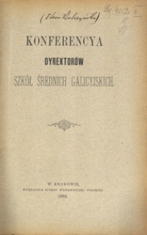 Konferencya dyrektorów szkół średnich galicyjskich