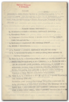 Protokół konferencji, która odbyła się dnia 12 czerwca b. r. o godz. 5 tej, pod przewodnictwem Dyr. Pedagogium, p. Dyr. Dr. W. Bobkowskiej, wobecności Grona Nauczycielskiego w Państw. Pedagogium, Gimnazjum i Szkoły Ćwiczeń