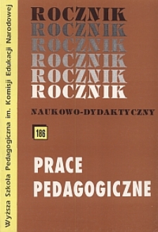 Rocznik Naukowo-Dydaktyczny. Z. 186, Prace Pedagogiczne. 20, Stan badań nad kształceniem specjalnym - teraźniejszość i perspektywy