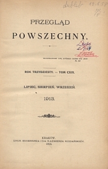 Przegląd Powszechny. R. 30. T. 119, Lipiec, sierpień, wrzesień