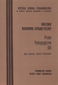 Rocznik Naukowo-Dydaktyczny. Z. 144, Prace Pedagogiczne, 13, Nowe Orientacje Edukacji Przedszkolnej