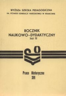 Rocznik Naukowo-Dydaktyczny. Z. 158, Prace Historyczne. 16