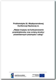 Impact of economic crisis on regions dominated by motor vehicles industry (the case of Vysočina region)