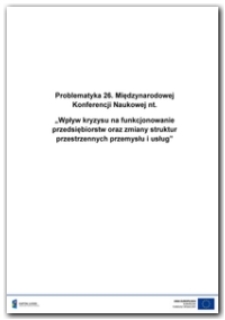 Funkcjonowanie przemysłu przetwórstwa rybnego w Polsce w okresie kryzysu gospodarczego