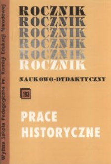 Rocznik Naukowo-Dydaktyczny. Z. 193, Prace Historyczne. 19