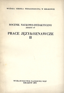 Rocznik Naukowo-Dydaktyczny. Z. 47, Prace Językoznawcze. 2