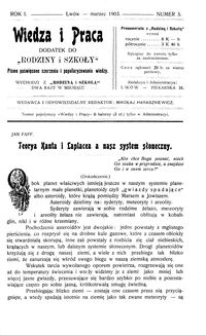 Wiedza i Praca : dodatek do Rodziny i Szkoły : pismo poświęcone szerzeniu i popularyzowaniu wiedzy. R. 1, Nr 5