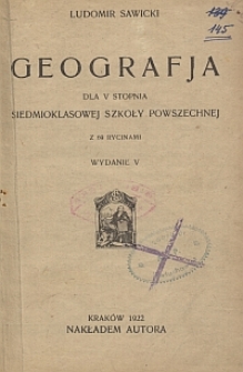 Geografja : dla V stopnia siedmioklasowej szkoły powszechnej