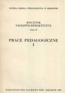 Rocznik Naukowo-Dydaktyczny. Z. 45, Prace Pedagogiczne. 1