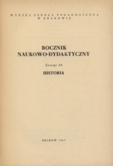 Rocznik Naukowo-Dydaktczny. Z. 20, Historia
