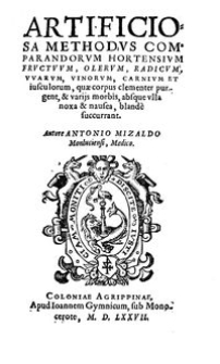 Artificiosa Methodvs Comparandorvm hortensivm frvctvvm, olerum, radicum, vvarvm, vinorvm, carnivm et iusculorum