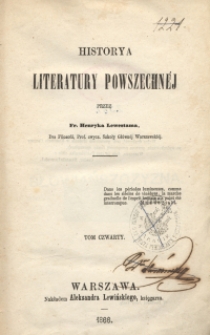 Historya literatury powszechnéj. T. 4