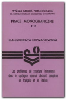 Les Problémes de structure immanente dans le syntagme nominal abstrait complexe en français et en italien