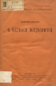 O nazwach miejscowych