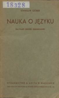 Nauka o języku : dla klasy drugiej gimnazjalnej