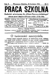 Praca Szkolna. Rok II. Nr 4 (1923)