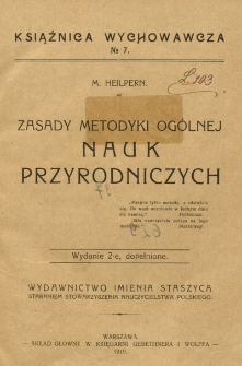 Zasady metodyki ogólnej nauk przyrodniczych