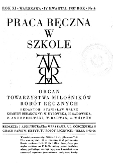 Praca ręczna w szkole. 1937, nr 4