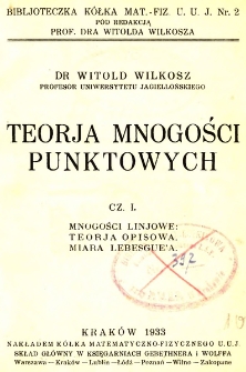 Teorja mnogości punktowych