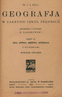 Geografja w zakresie szkół średnich. Cz. 2, Azja, Afryka, Ameryka, Australja