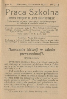 Praca Szkolna. Rok III. Nr 3-4 (1924)