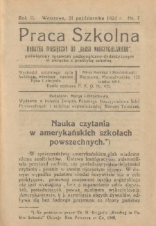 Praca Szkolna. Rok III. Nr 7 (1924)