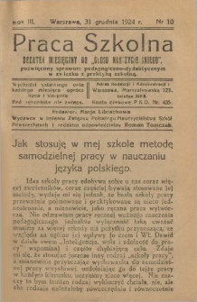 Praca Szkolna. Rok III. Nr 10 (1924)