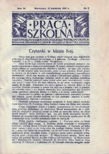 Praca Szkolna. Rok III. Nr 3 (1925)