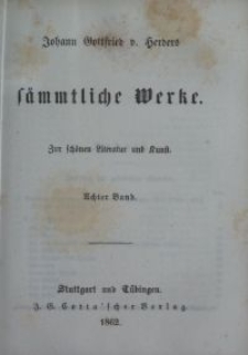 Sämmtliche Werke : zur schönen Literatur und Kunst. Bd. 8